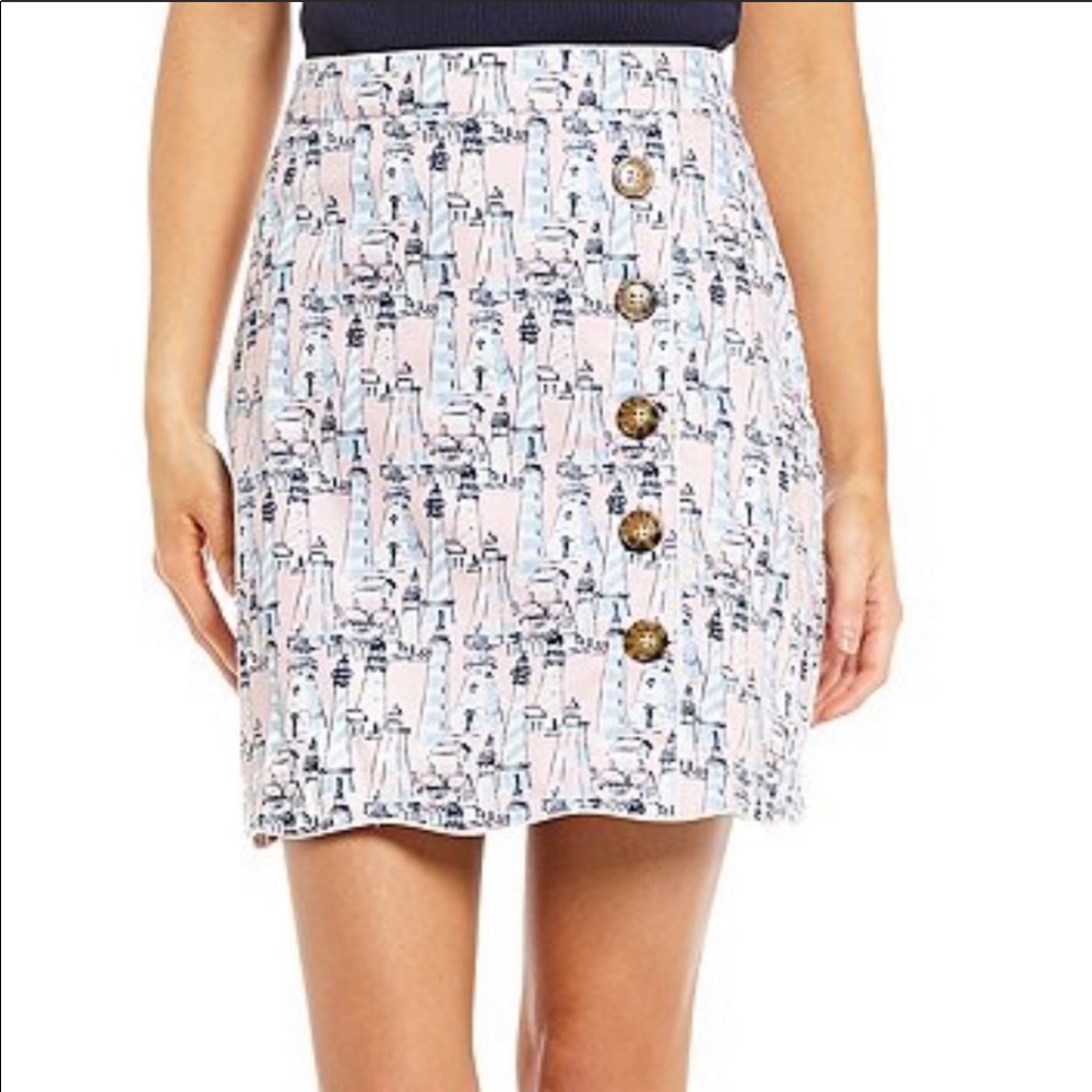 Lauren James Natalie Side Button Lighthouse Skirt